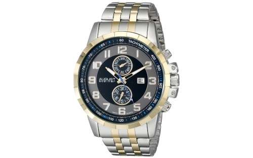 **Genuine!!!**August Steiner Men's yellow gold and silver multifunction Swiss Quartz watch