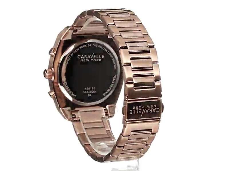 BULOVA® - CARAVELLE NEW YORK WOMEN'S JAPANESE QUARTZ ROSE GOLD WATCH W/ BOX & MANUAL