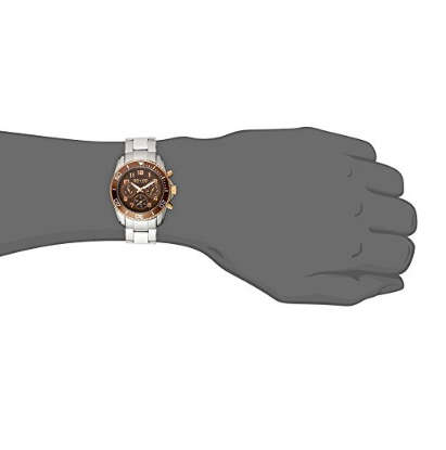 SO&CO NEW YORK® MEN YACHT CLUB BROWN UNIDIRECTIONAL BEZEL GMT DAY & DATE STAINLESS STEEL LINK WATCH
