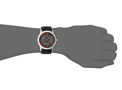 **RRP $445.00**LUCIEN PICCARD® SWISS LEGEND BLACK LEATHER BAND WATCH W/ BOX & MANUAL