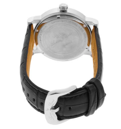 **RRP R6999.99**LUCIEN PICCARD® SWISS LEGEND BLACK LEATHER BAND CASUAL WATCH W/ BOX & MANUAL