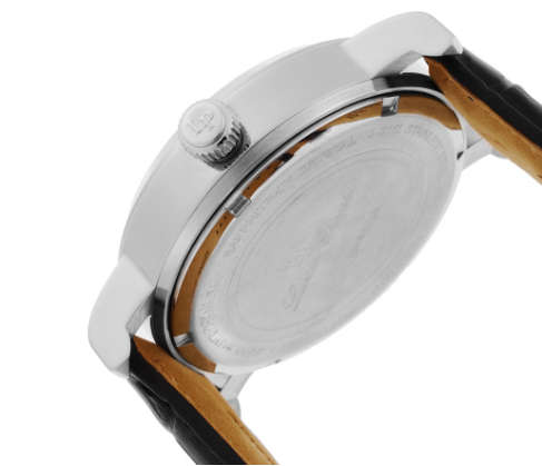 **RRP R6999.99**LUCIEN PICCARD® SWISS LEGEND BLACK LEATHER BAND CASUAL WATCH W/ BOX & MANUAL