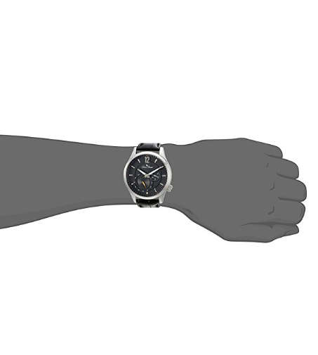 **RRP R7500.00**LUCIEN PICCARD® SWISS LEGEND BLACK LEATHER BAND CASUAL WATCH W/ BOX & MANUAL