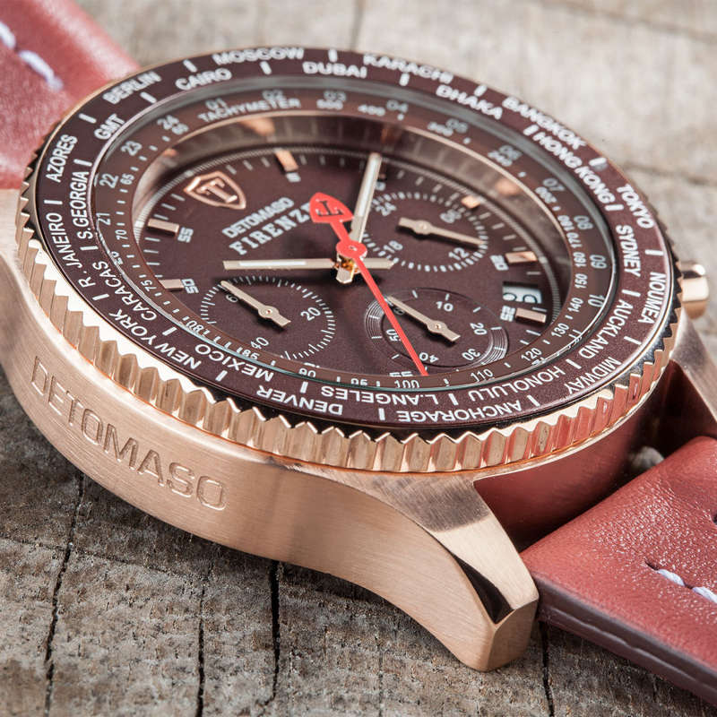 I RRP R7,499.99 I DETOMASO® MEN'S FIRENZE CHRONOGRAPH ANALOG DISPLAY JAPANESE QUARTZ RED  WATCH