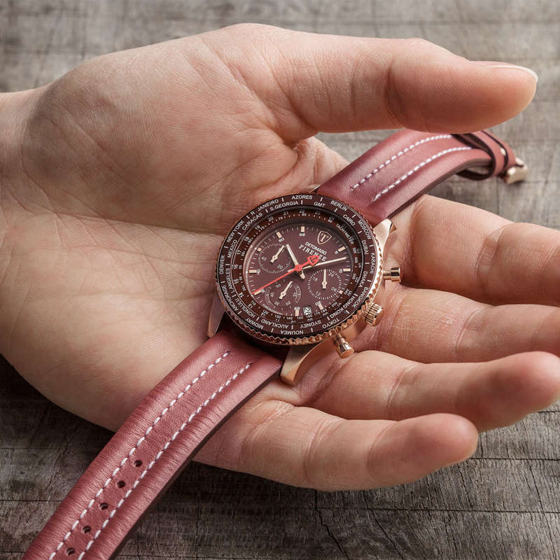 I RRP R7,499.99 I DETOMASO® MEN'S FIRENZE CHRONOGRAPH ANALOG DISPLAY JAPANESE QUARTZ RED  WATCH