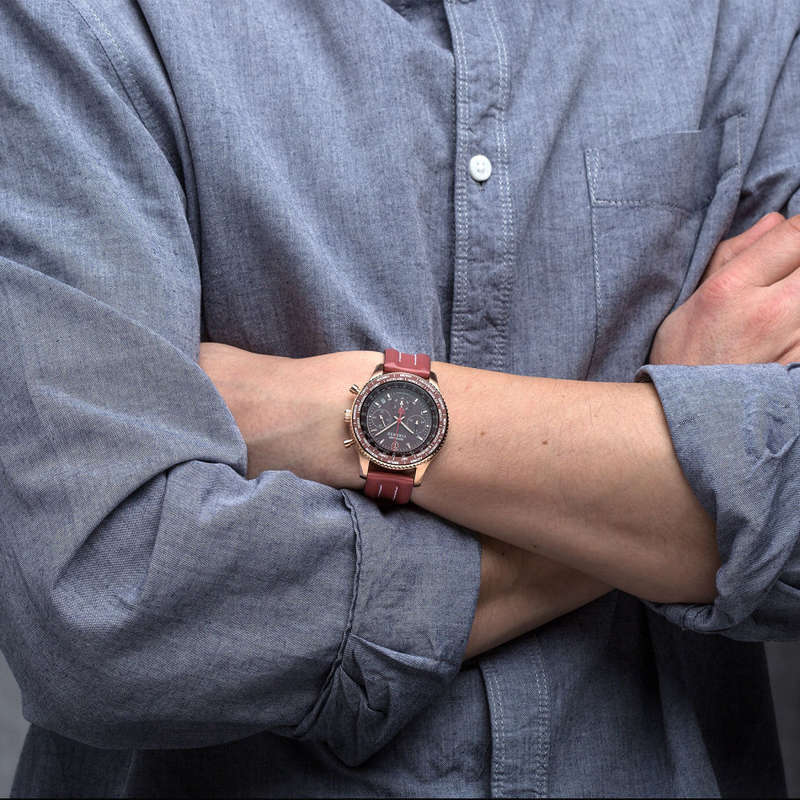 I RRP R7,499.99 I DETOMASO® MEN'S FIRENZE CHRONOGRAPH ANALOG DISPLAY JAPANESE QUARTZ RED  WATCH