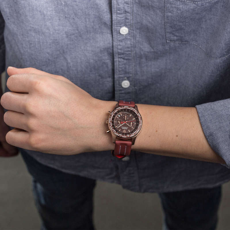 I RRP R7,499.99 I DETOMASO® MEN'S FIRENZE CHRONOGRAPH ANALOG DISPLAY JAPANESE QUARTZ RED  WATCH