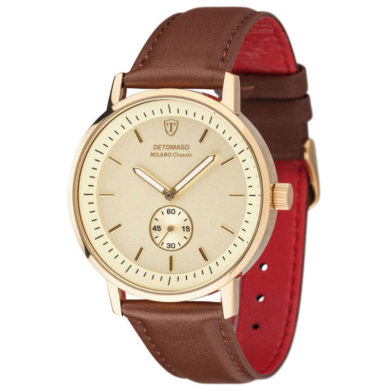 *RRP R7,499.99 I DETOMASO® MILANO CLASSIC MEN'S STAINLESS STEEL WATCH W/ QUICK RELEASE LEATHER STRAP