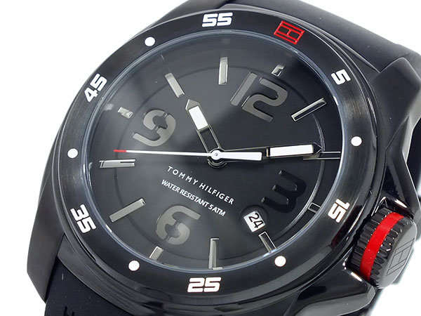 **AUTHENTIC**TOMMY HILFIGER® MENS COOL BLACK SPORT WATCH