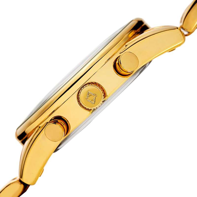 RRP R8421.44 I- AKRIBOS XXIV®  GOLD-TONE W/ YELLOW GOLD DIAL CHRONOGRAPH FUNCTIONS & TACHYMETER