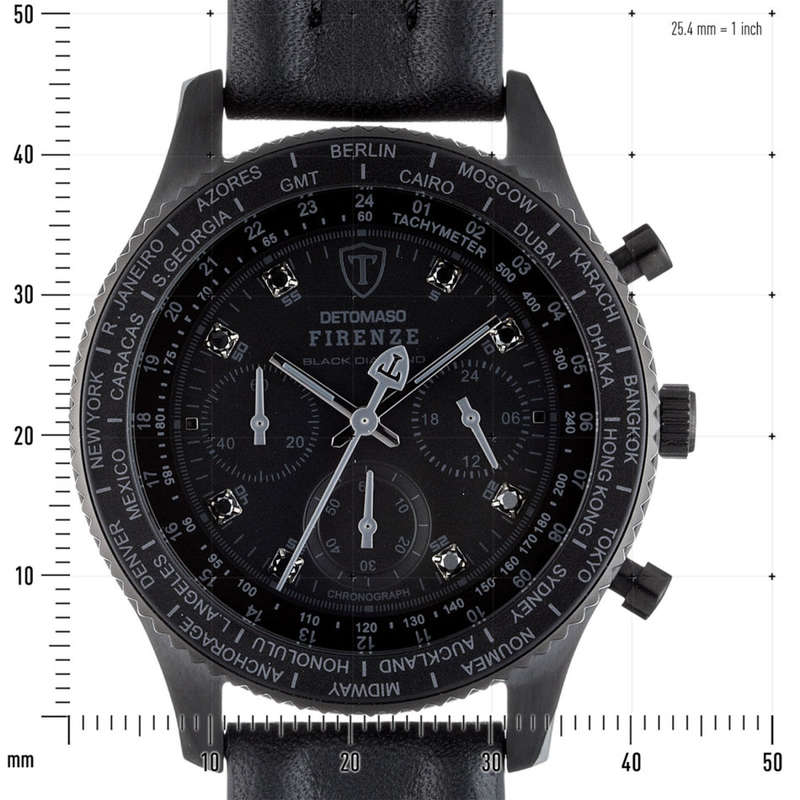 LIMITED EDITION I DETOMASO  FIRENZE  BLACK DIAMONDS EDITION  CHRONOGRAPH WATCH