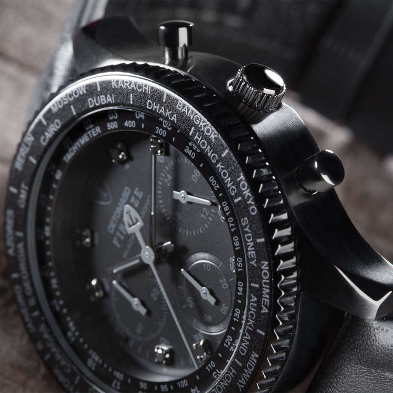 LIMITED EDITION I DETOMASO  FIRENZE  BLACK DIAMONDS EDITION  CHRONOGRAPH WATCH