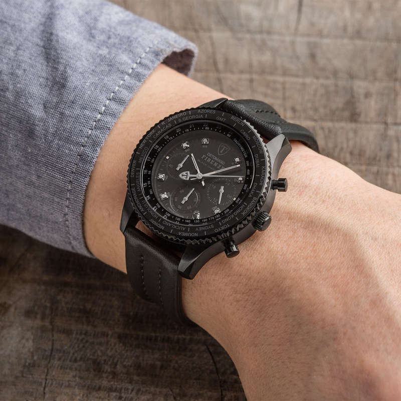 LIMITED EDITION I DETOMASO  FIRENZE  BLACK DIAMONDS EDITION  CHRONOGRAPH WATCH