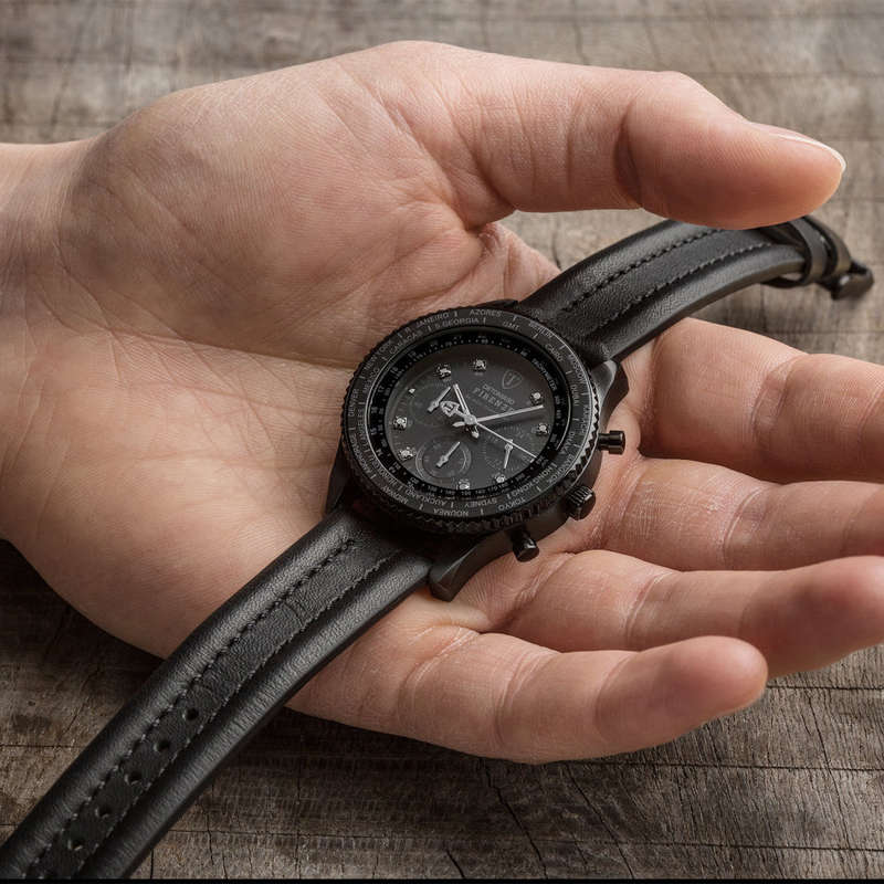LIMITED EDITION I DETOMASO  FIRENZE  BLACK DIAMONDS EDITION  CHRONOGRAPH WATCH