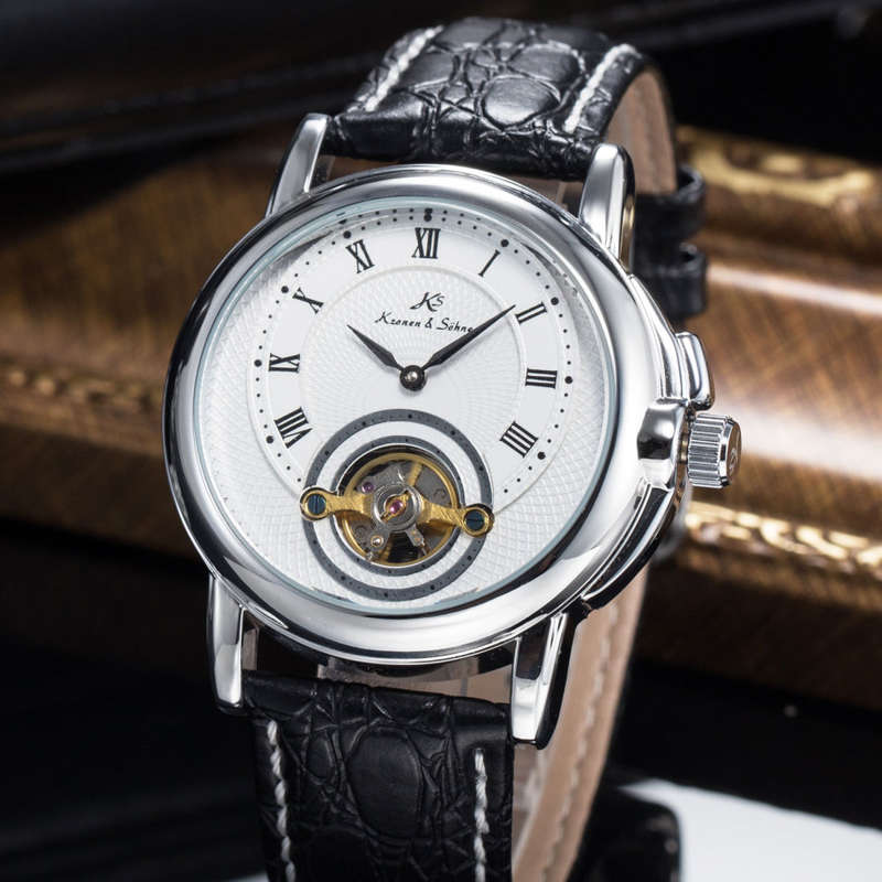 -I Late Entry !!! I GENUINE I- KRONEN & SÖHNE Automatic Luxury Leather Mechanical Wrist Watch