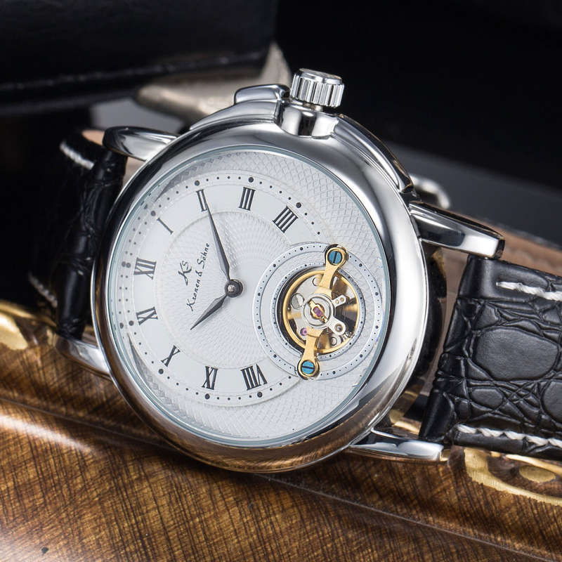 -I Late Entry !!! I GENUINE I- KRONEN & SÖHNE Automatic Luxury Leather Mechanical Wrist Watch