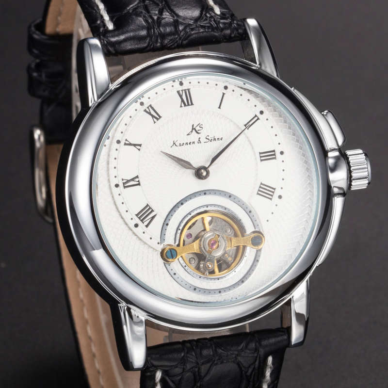 -I Late Entry !!! I GENUINE I- KRONEN & SÖHNE Automatic Luxury Leather Mechanical Wrist Watch