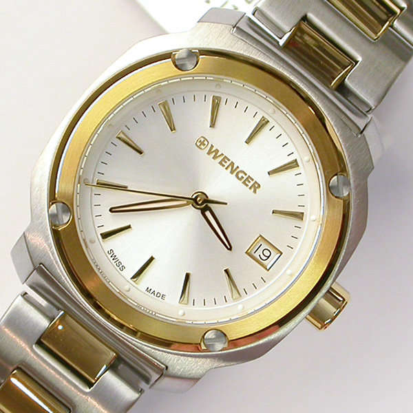 $275 SWISS MILITARY I WENGER I SILVER DIAL 33MM GP/SS TT 100M WR EDGE WATCH- 3 YEAR WARRANTY