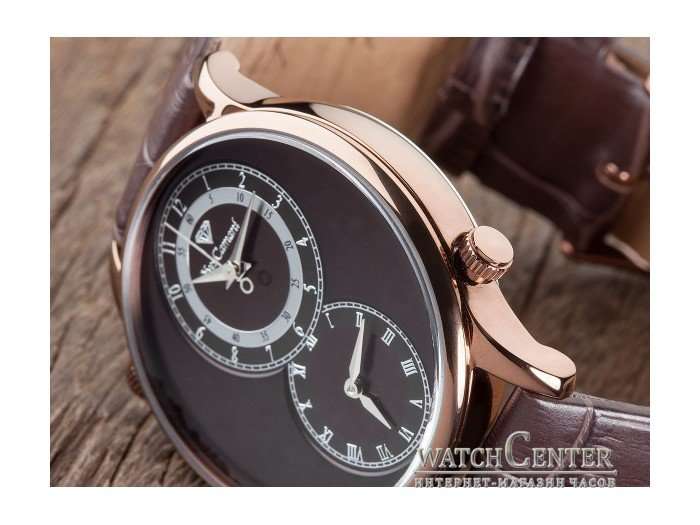 LATE ENTRY ! I GENUINE I EXCLUSIVE I UNISEX I YVES CAMANI LOISON Dual Time Brown/Brown Leather watch