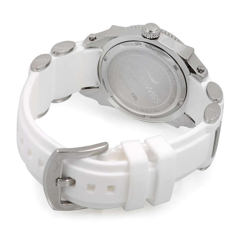 -I Genuine Swiss Watch I- Aquaswiss Men's SWISSport G Silver Bezel White Roman Numeral Watch
