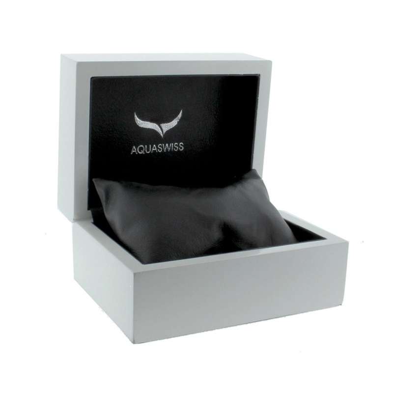 -I Genuine Swiss Watch I- Aquaswiss Men's SWISSport G Silver Bezel White Roman Numeral Watch