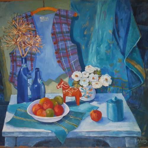 WAISTCOAT and THINGS - An original painting by Liz Fitzhenry