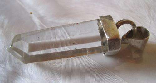 Clear Quartz pendant, in 925 silver, with keyholes and a window! A rare and precious find.