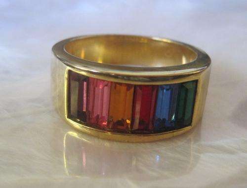 Stunning GP ring with rainbow crystals - #8