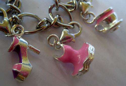 Great start! Bracelet, 3 silverplated clip-on charms!!!