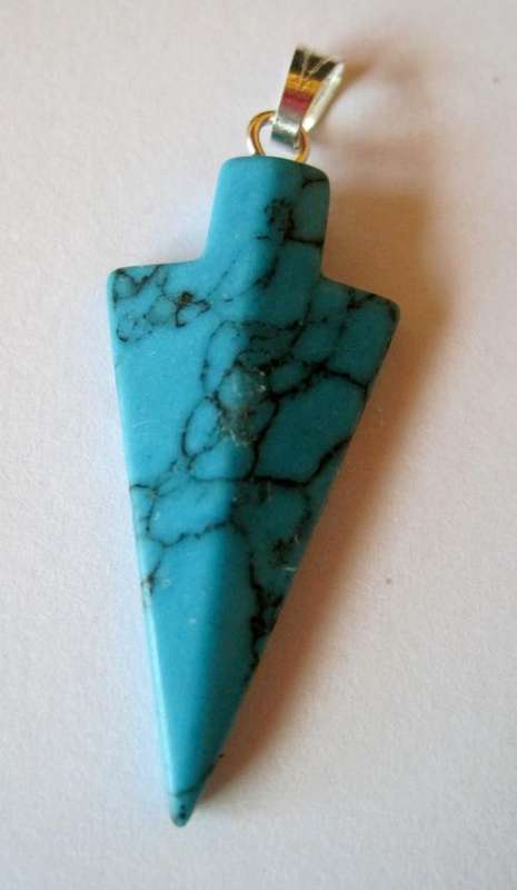 Arrowhead in blue Howlite