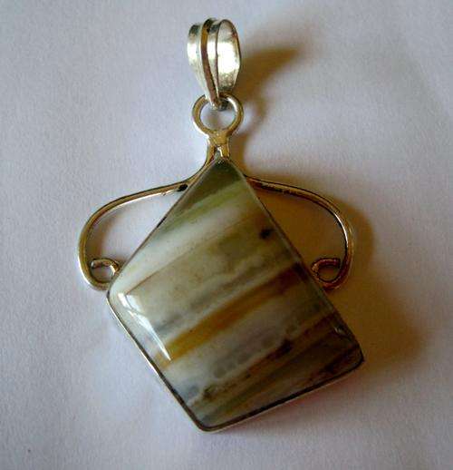 Natural banded agate pendant