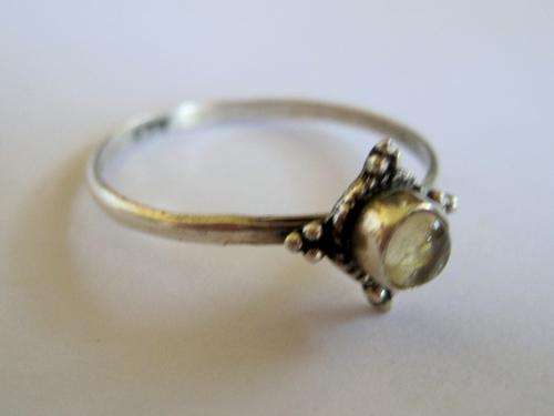 925 silver ring, very dainty setting and Citrine, # R