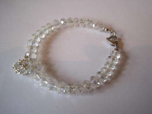 Stunning antique crystal bracelet, with charm.