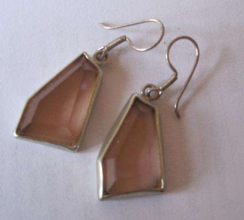 Smoky asymmetric 925 silver earrings