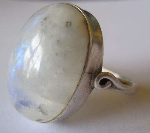 Antique solid silver Moonstone ring