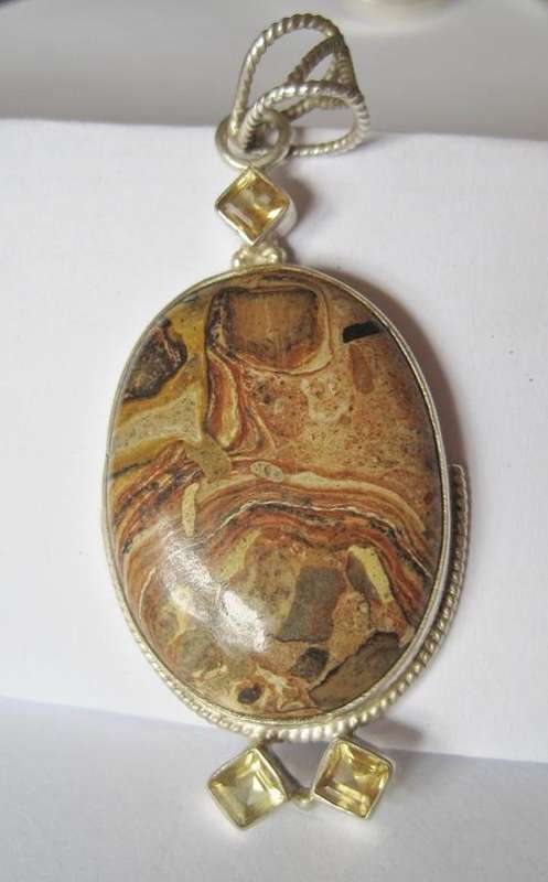 Jasper and Citrine - lovely! set in 925 silver.