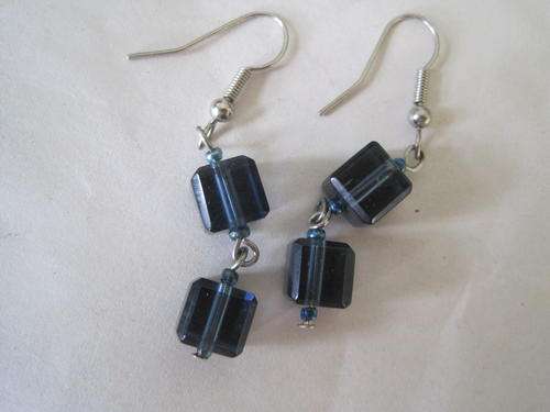 Smart Navy blue earrings.