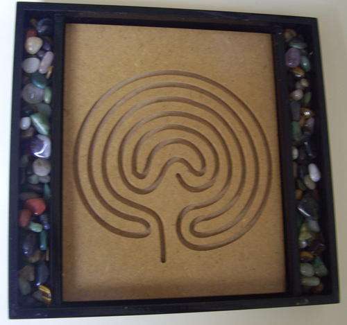 LABYRINTH - LET YOUR FINGERS DO THE WALKING... with tumbled semi-precious stones for added energy...