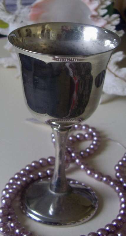 SILVER WINE CHALICE - PLATED. LOVELY FORM.