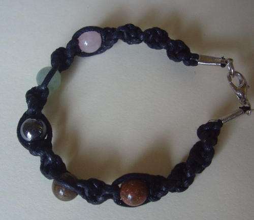 DELIGHTFUL WOVEN BRACELET WITH GENUINE SEMI-PRECIOUS STONES!!