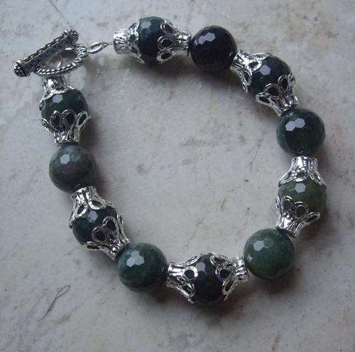 Fabulous faceted Moss Agate bracelet - so beautiful!