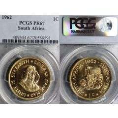 1962 South Africa 1Cent PCGS Proof 67