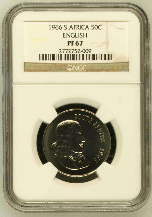 Finest Known - 1966 South Africa 50c NGC PF 67 English