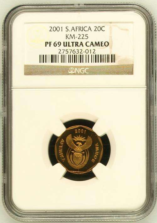 2001 South Africa 20c NGC PF69 Ultra Cameo - KM-225