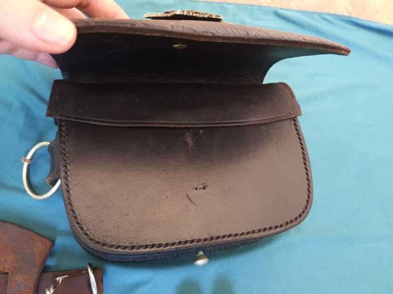 Diamond Fields Horse spur pouch, spurs and buttons