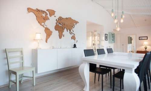19-piece Wooden Wall World Map