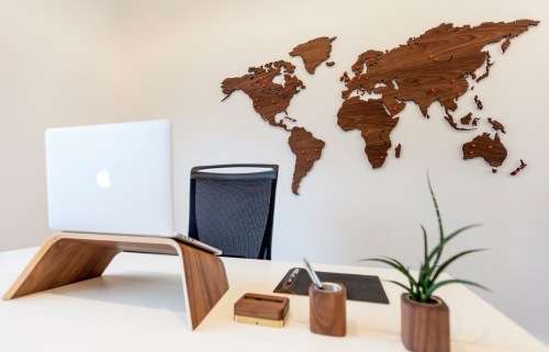 19-piece Wooden Wall World Map