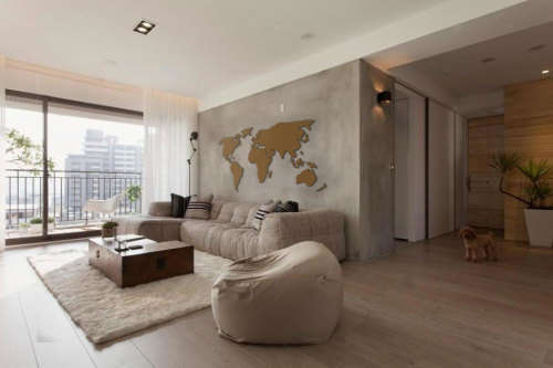 19-piece Wooden Wall World Map