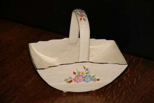Crown Devon Basket with painted flowers.