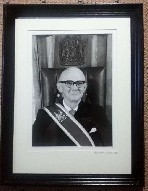 Official STATE PRESIDENT JJ FOUCHE' (1968) framed portrait!! *(COLLECT IN PTA ONLY)